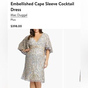 Mac Duggal cape sleeve Midi Dress